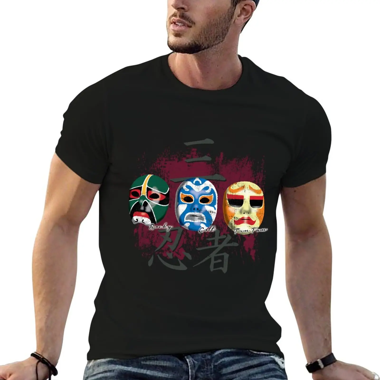 3 Ninjas Masks T-Shirt Plus Size Outdoor Casual Top