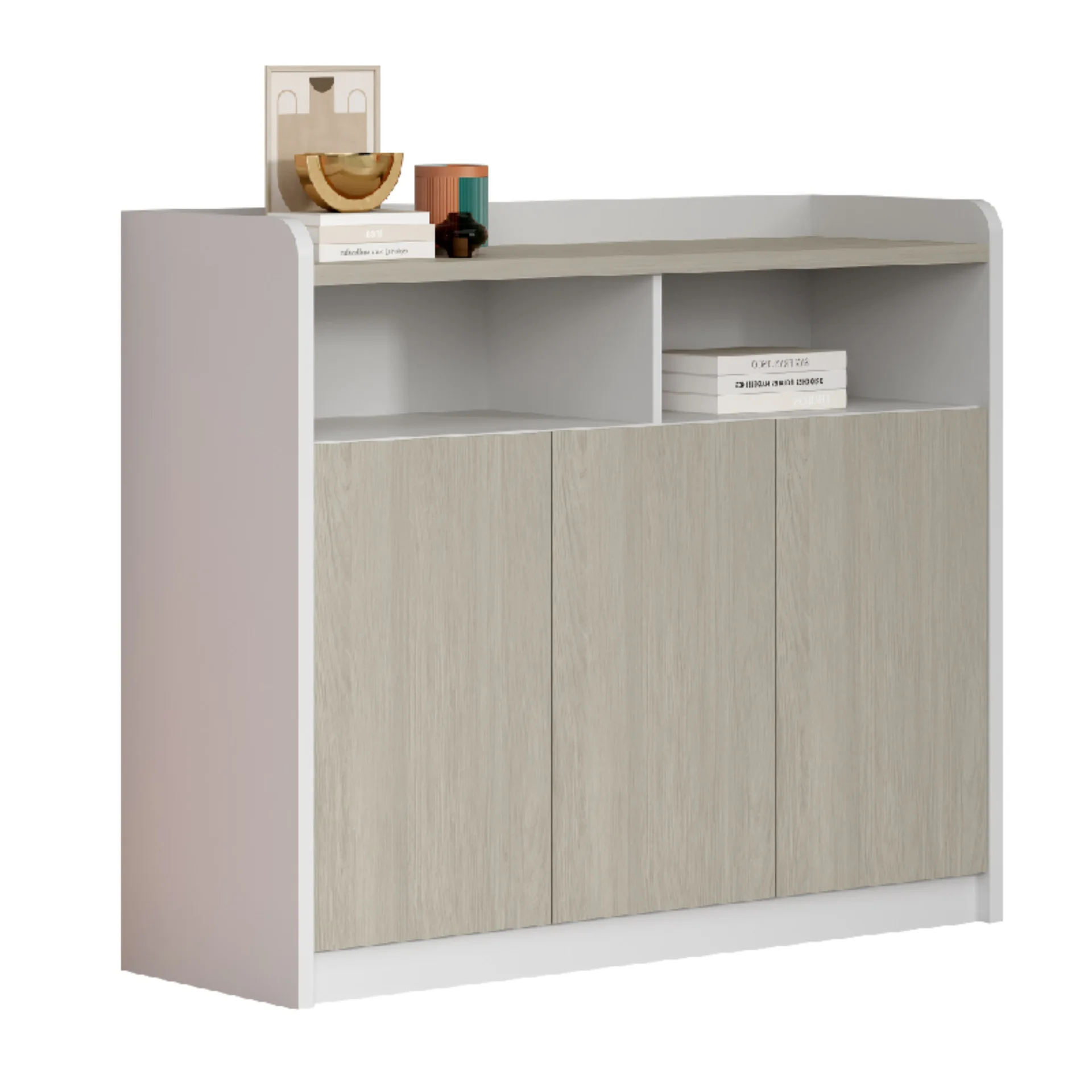 

Modern Full Wall Bookshelf Floor Storage Cabinet Low File Office Side Cabinet Light Ceiling Partition Display for Workshop