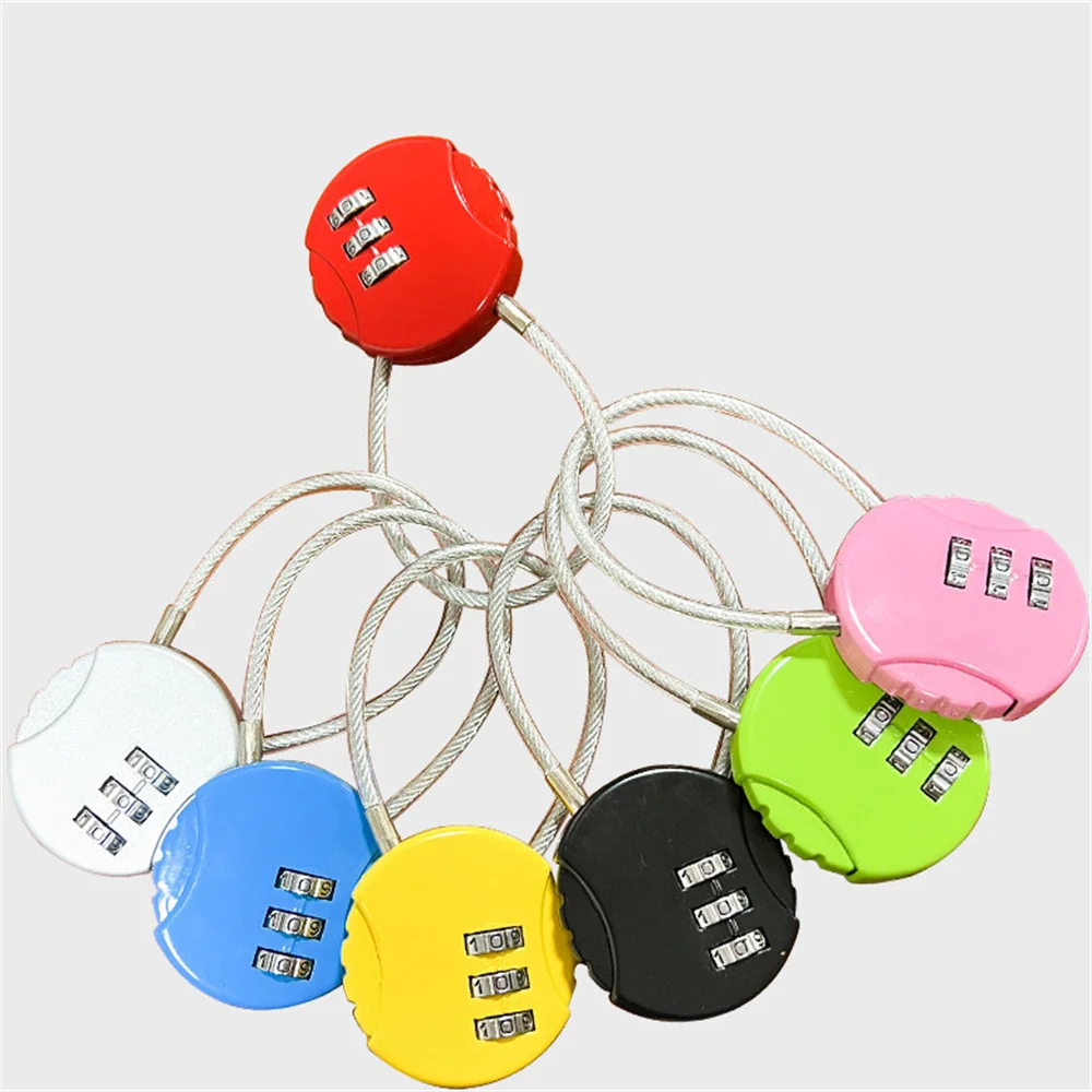 3 Digitals Password Padlocks High Quality Steel Cable Padlocks For Clearance Trolley Luggage Suitcase Backpack Safety Locking