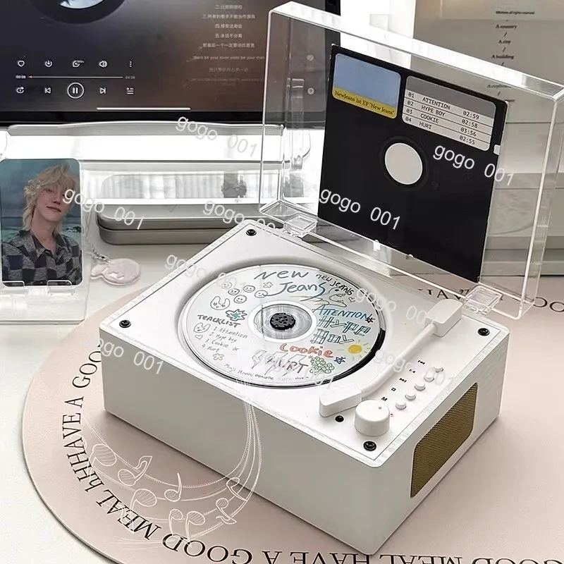 Vintage cd player album player vinyl record player bluetooth speaker birthday gift