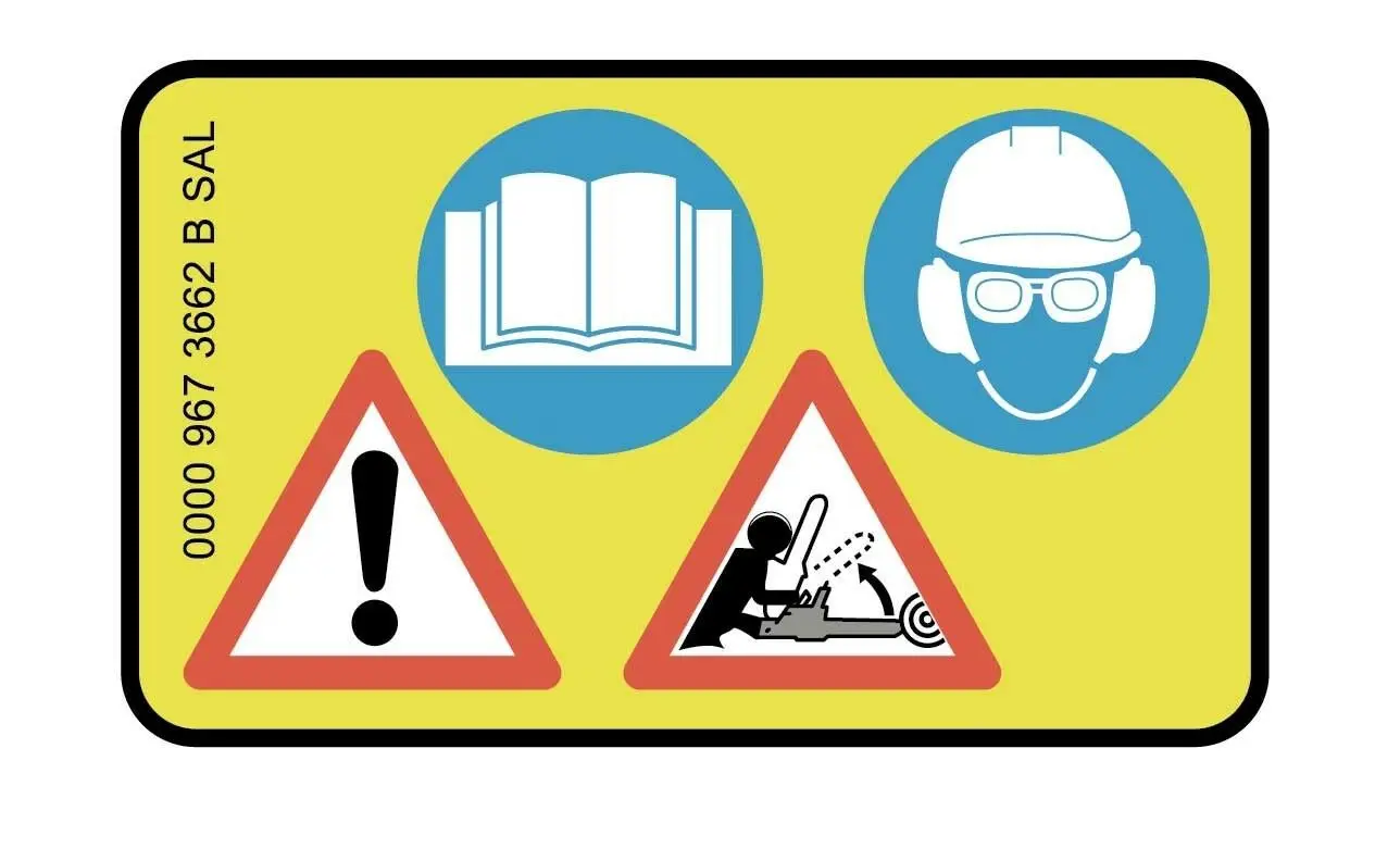 

Pictogram Label Warning Chainsaw Sticker Safety Images All Saws Suitable for STIHL Decal