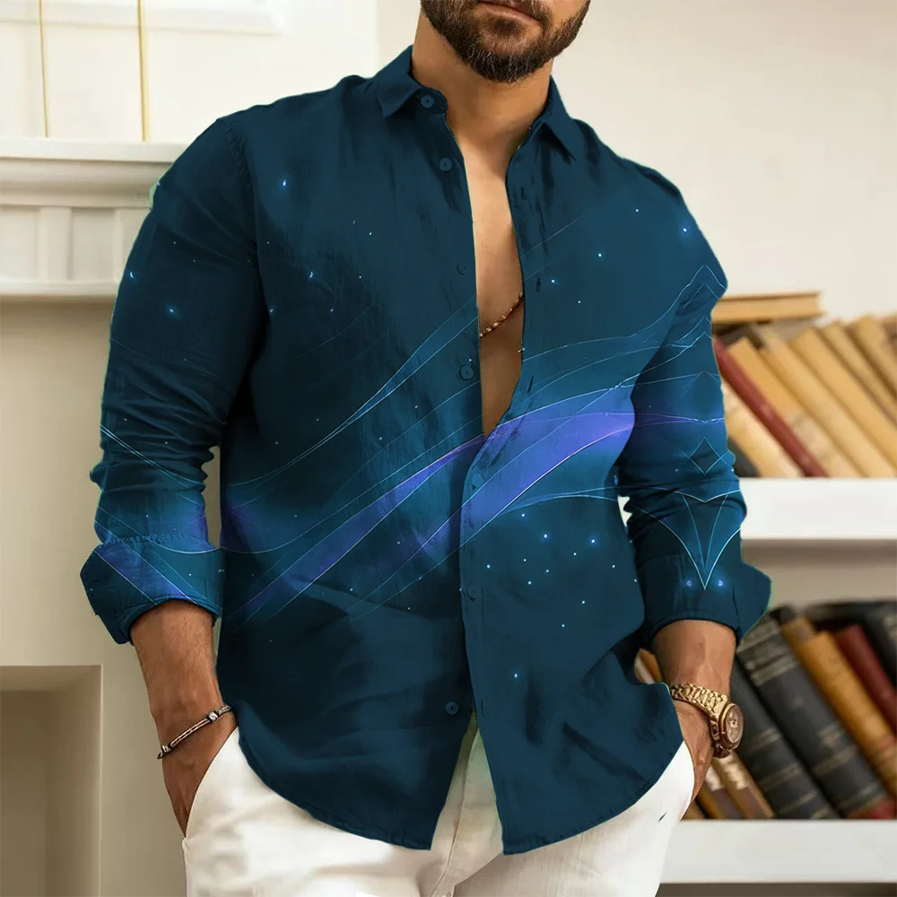 

S-9xl plus size Men's Shirt: Basic Texture Charm - Big & Tall Fit, Soft Breathable Fabric, Subtle Woven Textures