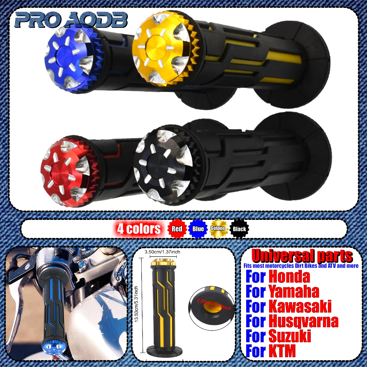 

Motorcycle 22mm24mm Universal Handles Mashroom Grips Quick Draw Handlebars For Honda CRF KTM EXC Yamaha Kasawaki Suzuki etc