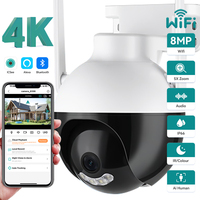 4K 8MP Ultra HD PTZ WIFI Camera AI Human Detection Two-Way Audio 4MP Security Camera Outdoor ICSEE Wireless IP Camera H.265