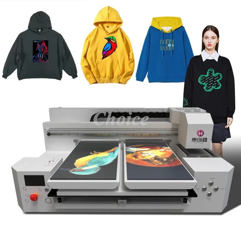 China Factory Direct To Print On Garment A2 6060 Two Heads Fast DIY Digital Direct DTG Printer For Any Color T shirt Printer