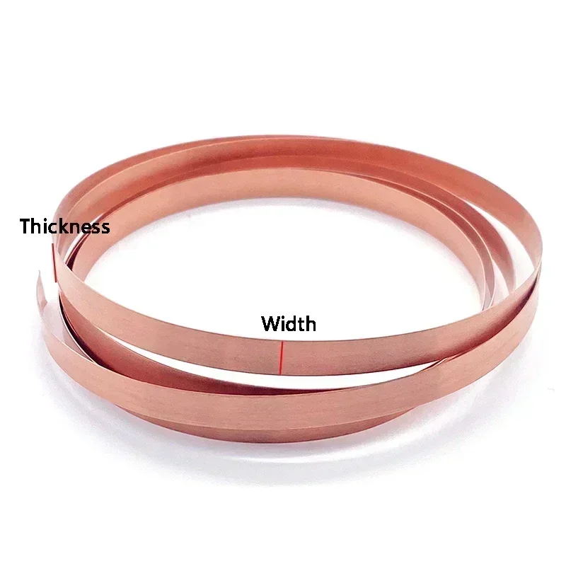 2 Meters Thickness 0.15/0.2/0.3/0.4mm Width 7/10mm Pure Copper Strip for Contractors & Battery Welding Welder DIY Projects