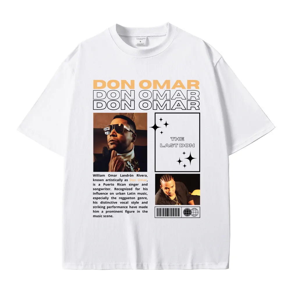 Rare Singer Don Omar The Last Don Graphic T-shirts Men Women Hip Hop Vintage Oversized Tshirt Male Fashion Casual Cotton T Shirt