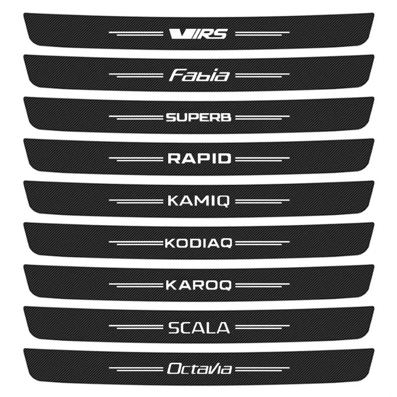 1PC for Skoda VRS Octavia FABIA KAMIQ KAROQ KODIAQ RAPID SCALA SUPERB Car Rear Door Trunk Bumper Protective Stickers Accessories