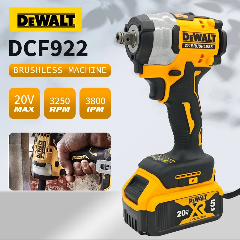 ديوالت DCF922 مفتاح ربط بدون فرش سائق لاسلكي عزم دوران كبير متغير السرعة مفتاح كهربائي 20 فولت أدوات قابلة للشحن