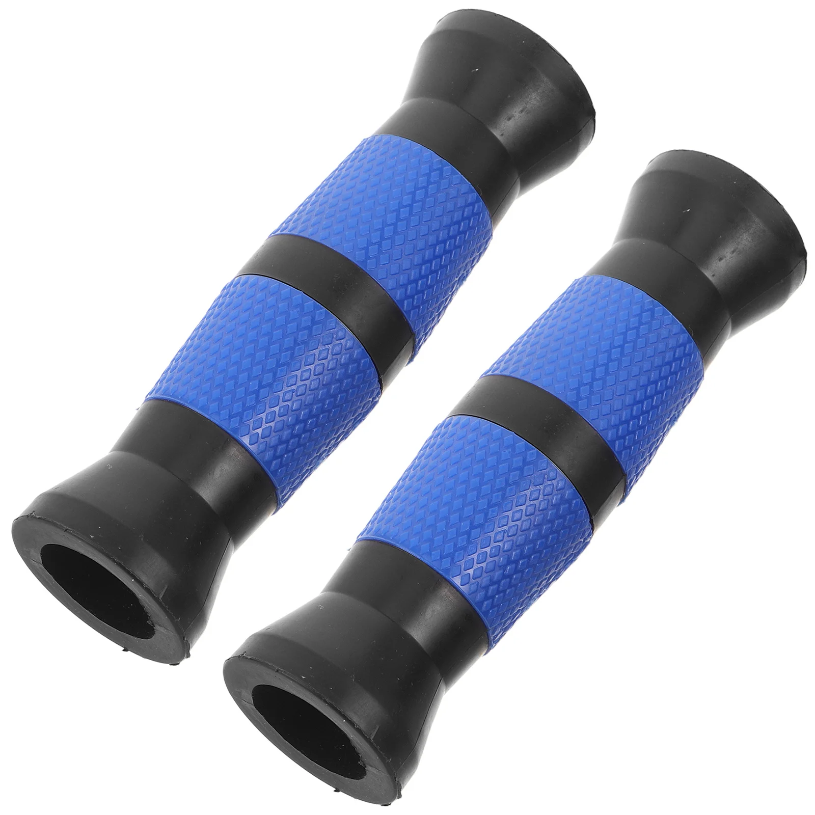 

2Pcs Dumbbell Handle Grips: Blue Black PVC Reusable Non-Slip Covers for Weight Lifting - Comfortable Replaceable Sleeves