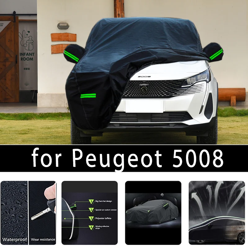 

Автомобильный защитный чехол для Peugeot 5008, защита краски автомобиля, Солнцезащитная теплоизоляционная водонепроницаемая пленка для автомобильной одежды