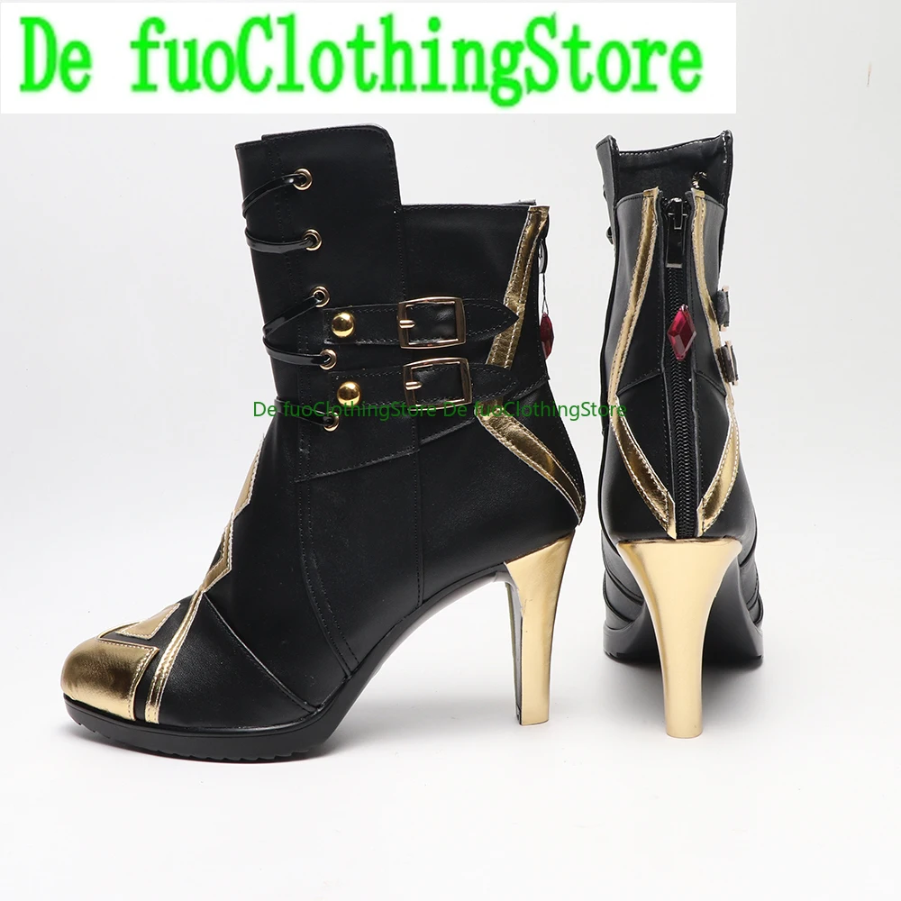 

De FuoClothing Anime Cosplay Genshin Impact Fool's Bell Executive Servant Arecchino Cosplay Customized High-heeled Anime Shoes