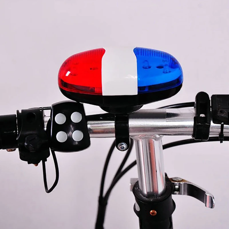 1PC 4 Tone Sounds Bicycles Bell Police Car Light Electronic Horn Siren for Kid Children Bike Scooter Cycling Lamp Accessories