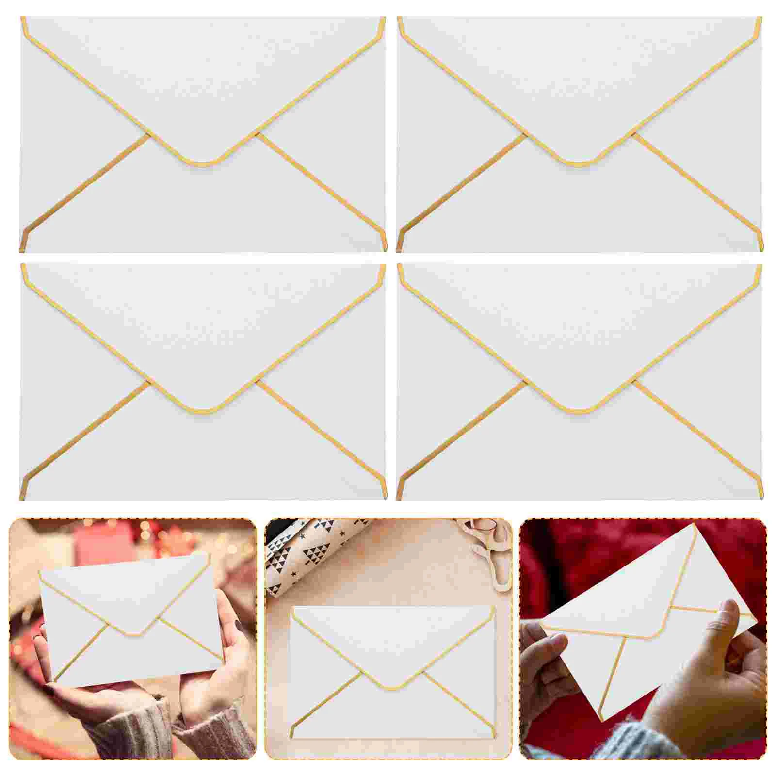 

50 Pcs Envelope Party Cards Envelopes Storage Business Portable Invitation White Blank Wedding Multi-function