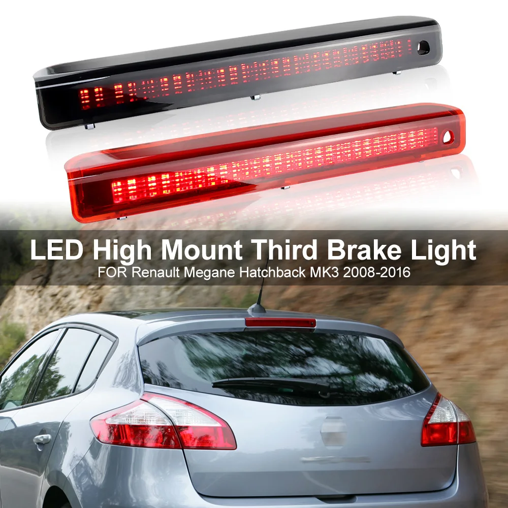 Renault Megane Hatchback MK3 2008-2016 용 1PCS 뒷 트렁크 교체 빨간색 LED 세 번째 중지 브레이크 라이트 Canbus OEM: 265900006 R