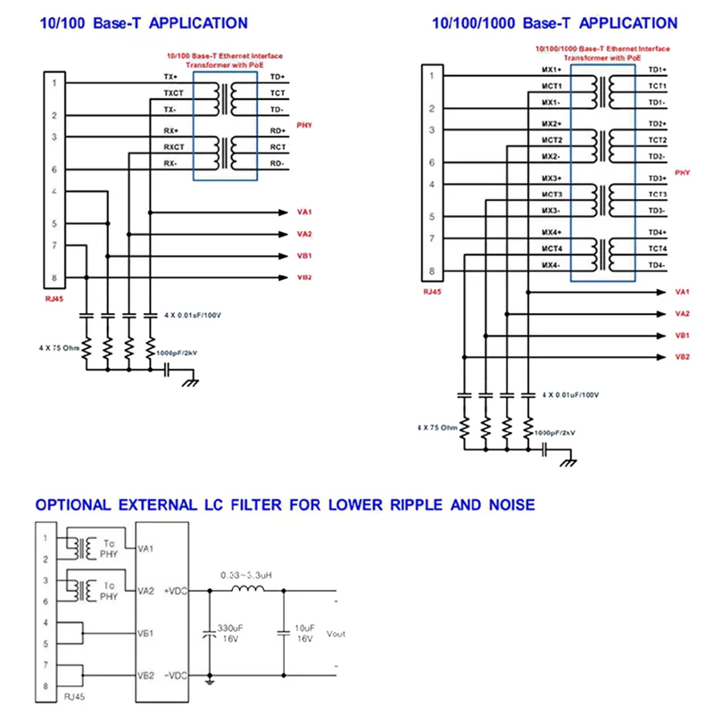 【Câble USB-C】 Module POE PM1201, Module intégré à broches 12V 1A, prend en charge 100M 1000M
