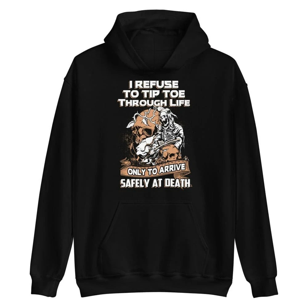 

I Reuse To Tip Toe Through Life Skull Printing Hoodie Men's and Women's Long Sleeve Sweatshirt Pullover Y2k Tops Autumn Clothing