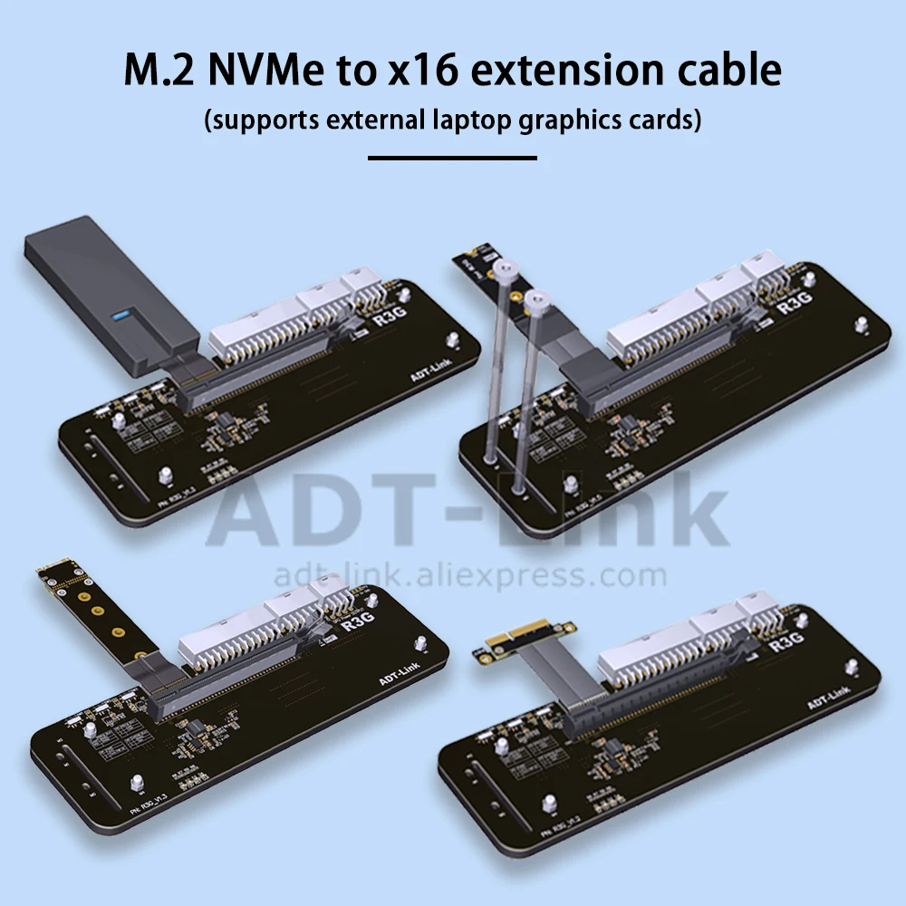 Adaptador eGPU K43SG PCIE 5.0 x4 Riser M.2 NVMe a PCIe 4.0 x16