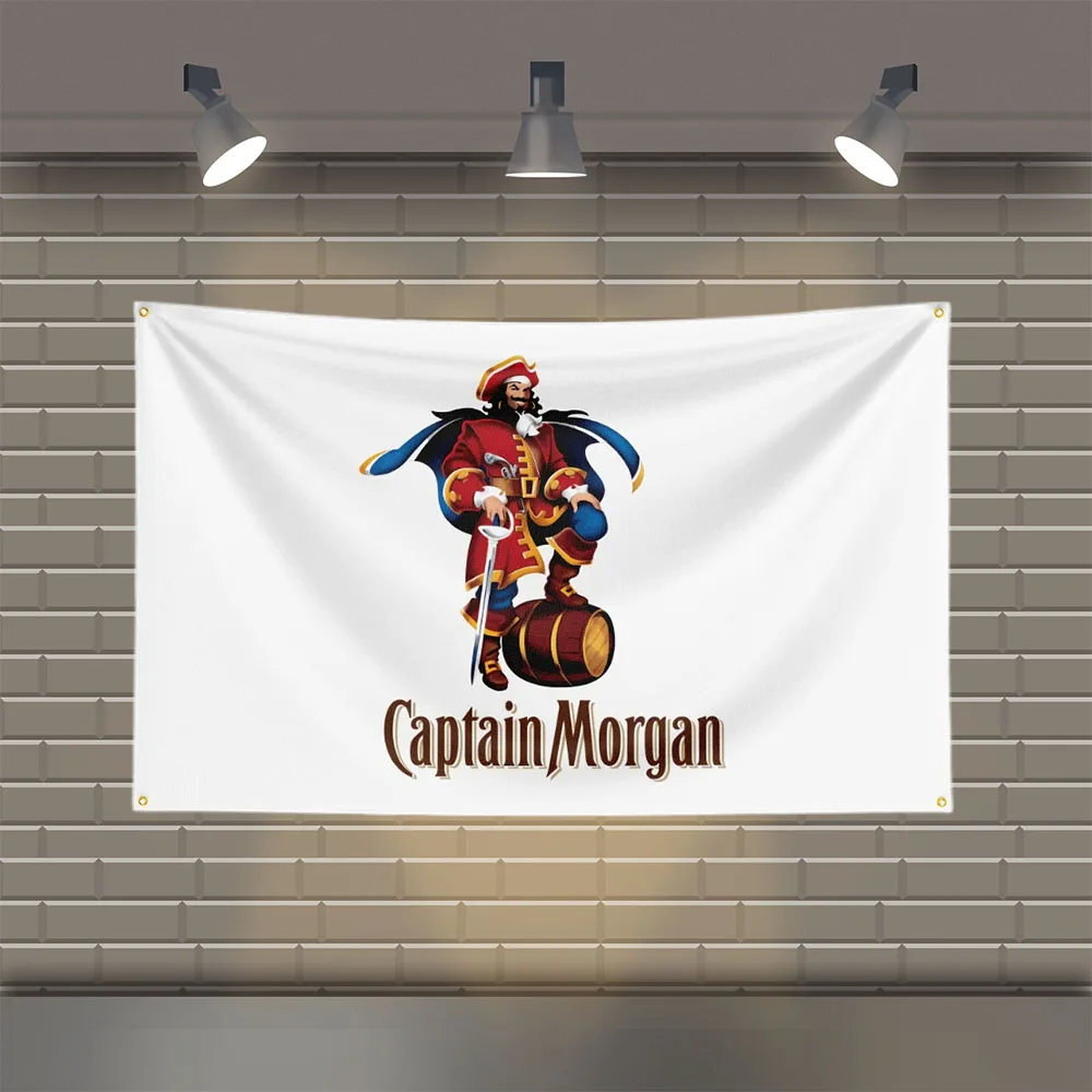 3x5 Ft Captain Morgans Bee Flag Polyester Printed Flags for Room Garage Decor