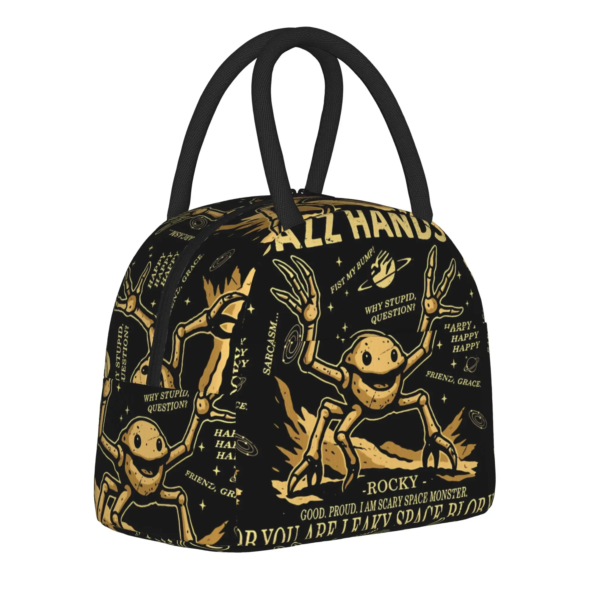 Project Hail Mary Retro Rocky Lunch Bag  Kawaii Lunch Box For Child Office Portable Cooler Bag Waterproof Thermal Tote Handbags
