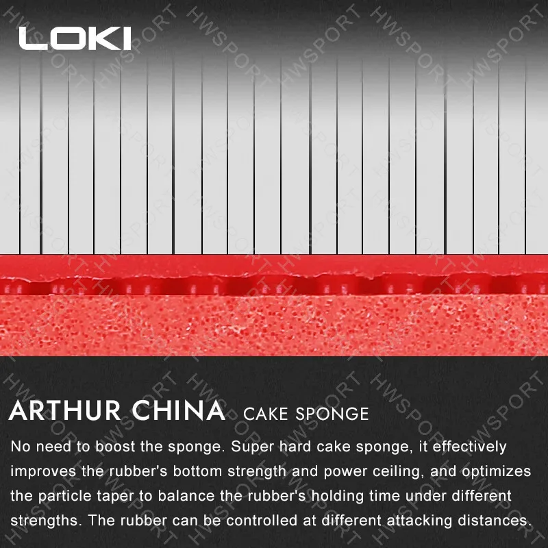 Loki arthur série tênis de mesa borracha pegajosa profissional ping pong folha de borracha pré-intonizada esponja arthur china ásia europa