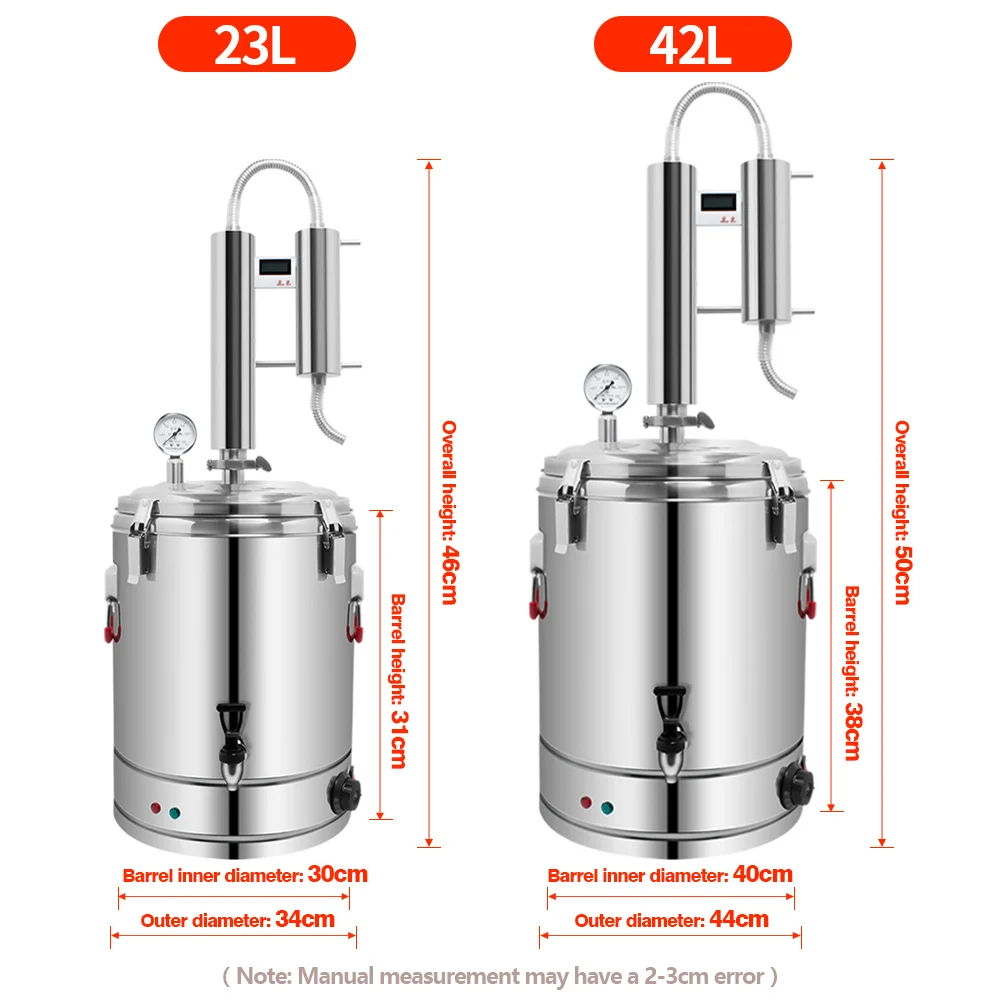 آلة تقطير برجية مزدوجة 23L/220 فولت كحولي ويسكي Moonshine لا يزال باخرة النبيذ الصغيرة مستخرج الزيت العطري للاستخدام المنزلي