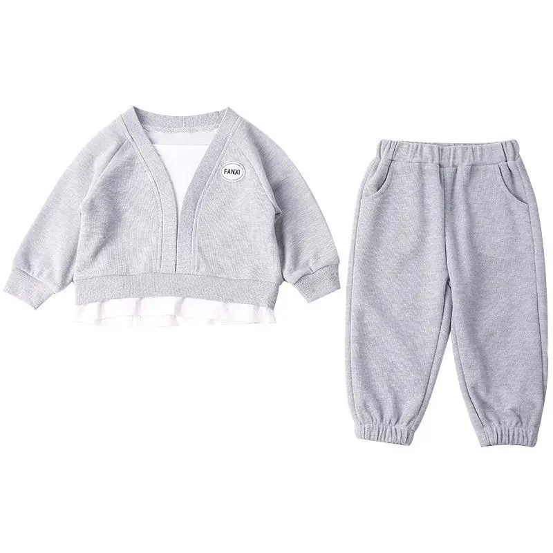 Girls' Spring and Autumn Suit New Baby Fashion Casual Two Piece Fashion Clothes  Baby Girl Clothes