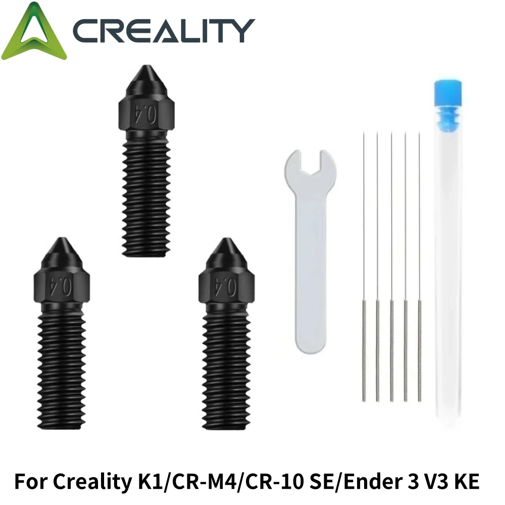 

Creality K1 Nozzle Kits, 3PCS Hardened Steel Nozzles For Creality K1 / K1 Max/CR-M4 / CR-10 SE/Ender 3 V3 KE 3D Printer