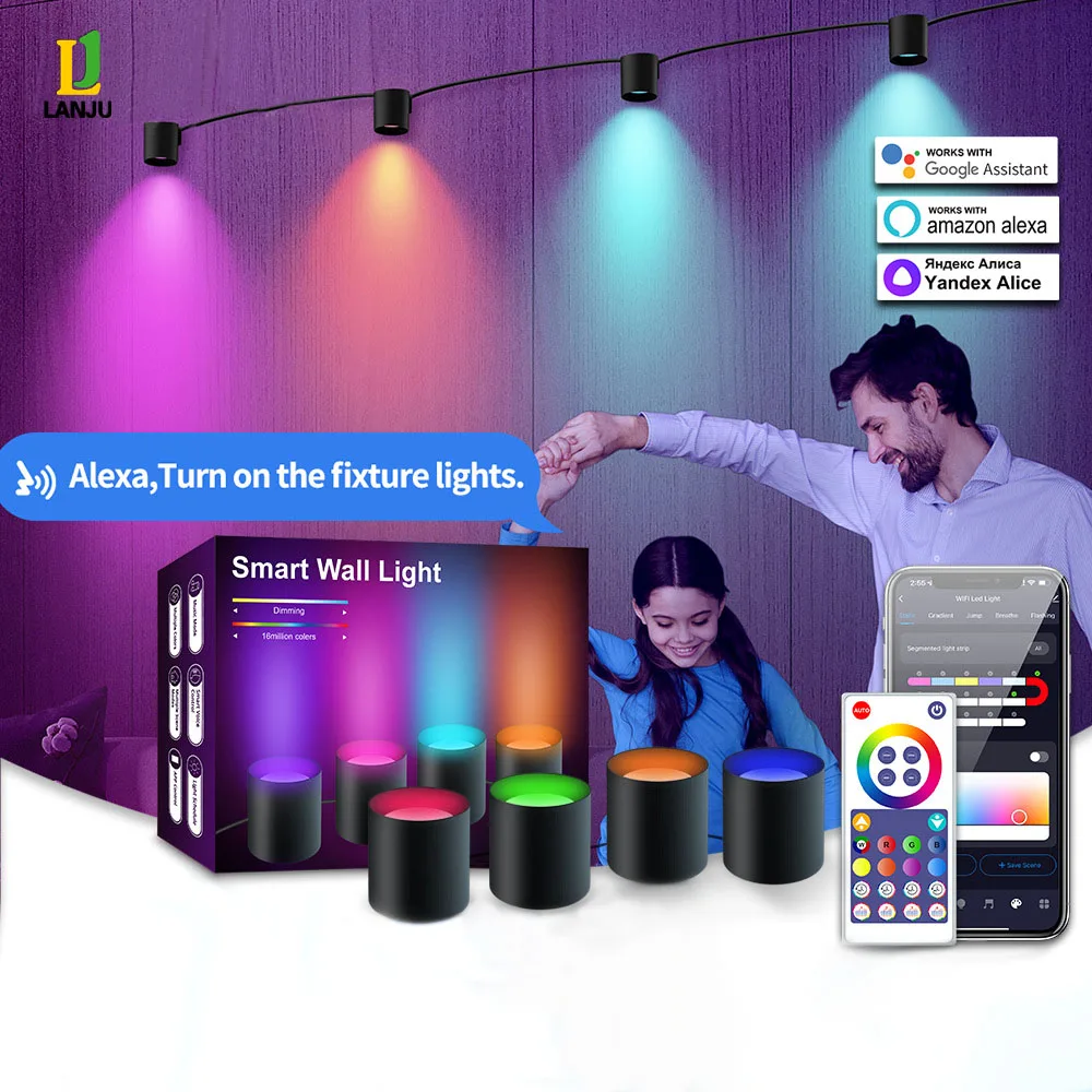 LED Game Room Intelligent Neon Light RGB Beam Projection Wall Wash Lights WiFi Bluetooth Music Table Lamp Novelties Party Lamps