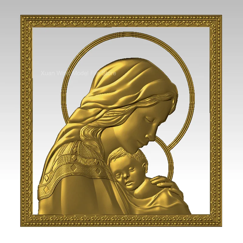 رمز نموذج STL ثلاثية الأبعاد لأم الله لجهاز التوجيه باستخدام الحاسب الآلي ، Artcam أسباير ، الإغاثة للطابعة ثلاثية الأبعاد
