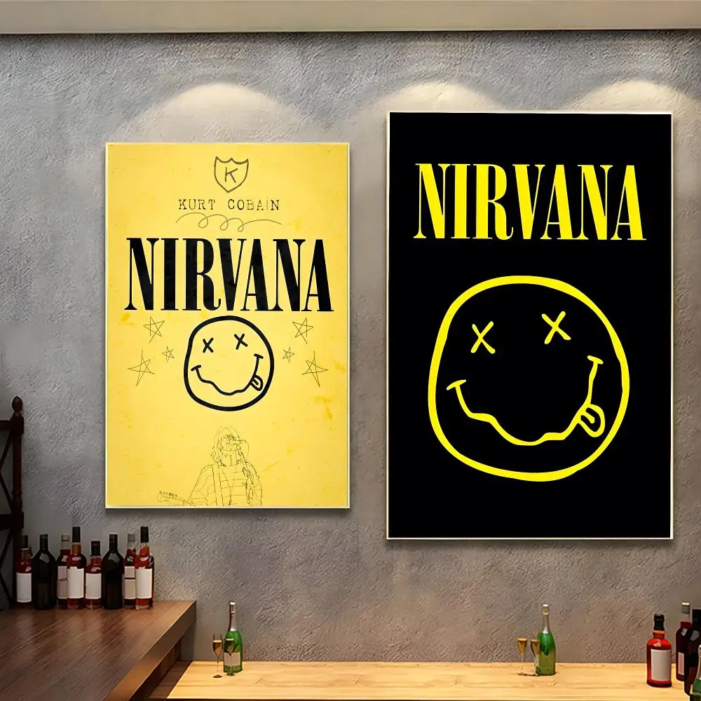 Grunge Rock Vintage N-Nirvana Poster Peel and Stick Wallpaper Dorm Room Essentials Gallery Wall No Residue