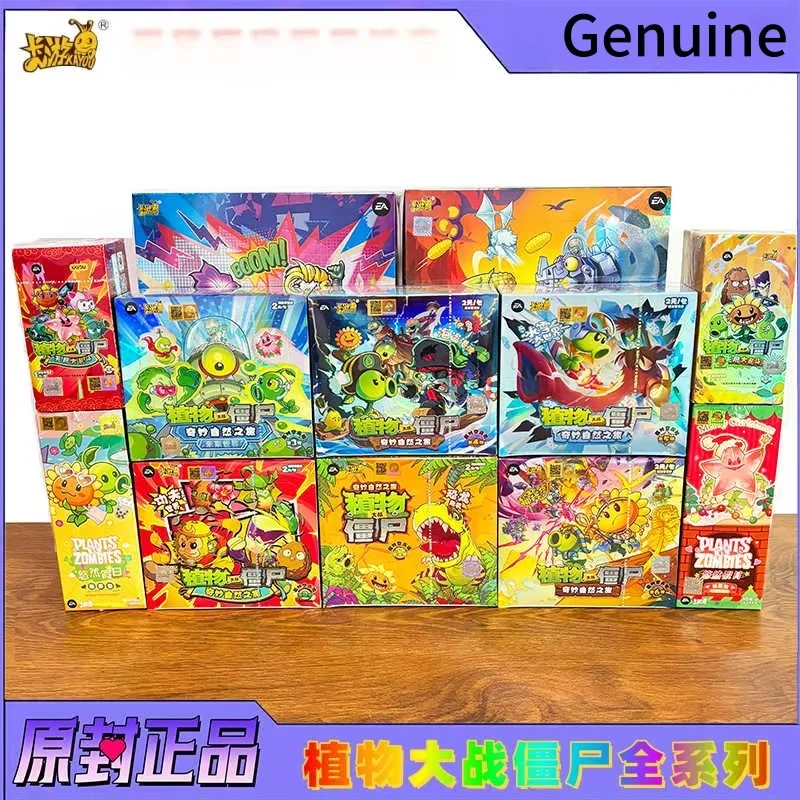Juego de cartas auténtico, tarjeta auténtica de plantas vs. Zombies, paquete de 2 yuanes, 1, 2, 3,4, 5 rondas, tarjeta de colección Super Time Adventure