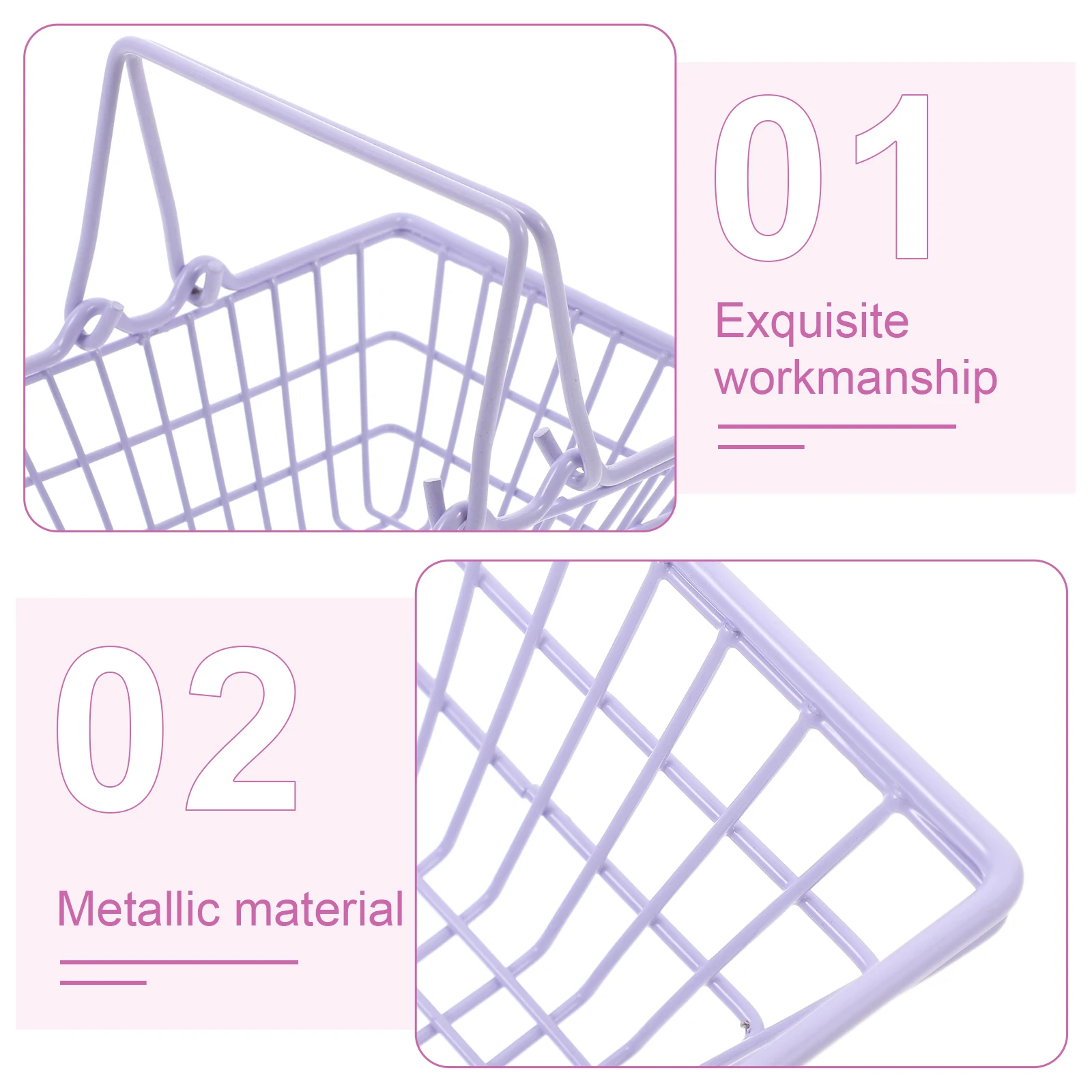 

1pc Mini Shopping Basket Lightweight Foldable Storage Baskets Bathroom Kitchen Office Small Items Organizer Portable Desk