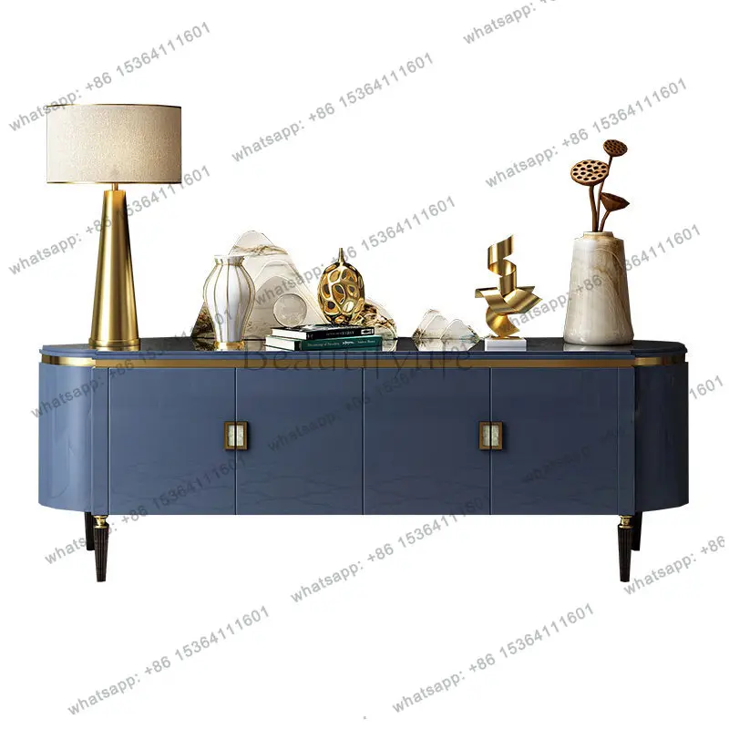 

Light luxury European solid wood TV cabinet, simple and fashionable decorative storage cabinet