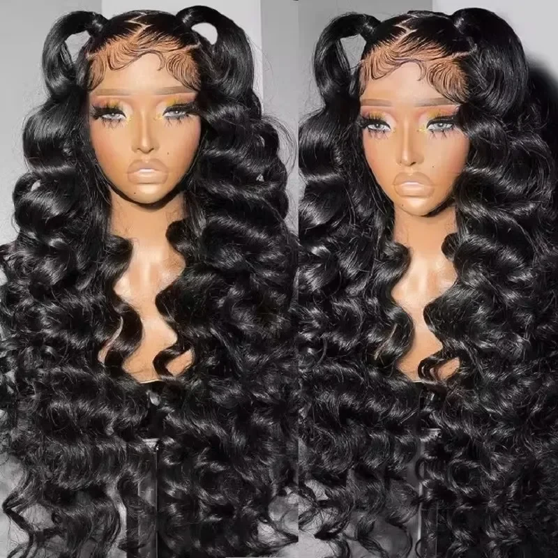 220% 13X6 Curly Loose Nature Wave Lace Front Human Hair Wigs  HD Transparent 30 40 Inch 13x4 Deep Water Wave Lace Frontal Wig