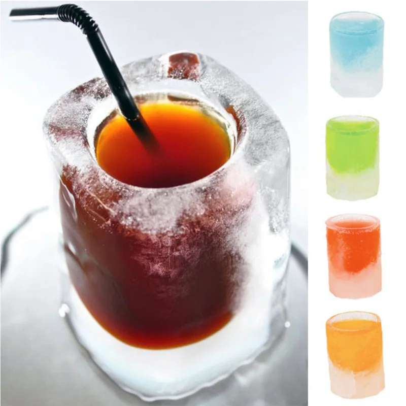 Creative 4 Grids Ice Cube Tray Mold Cup Mould Makes Shot Glass Ice Mould Novelty Gifts Ice Tray Summer Drinking Kitchen Tool