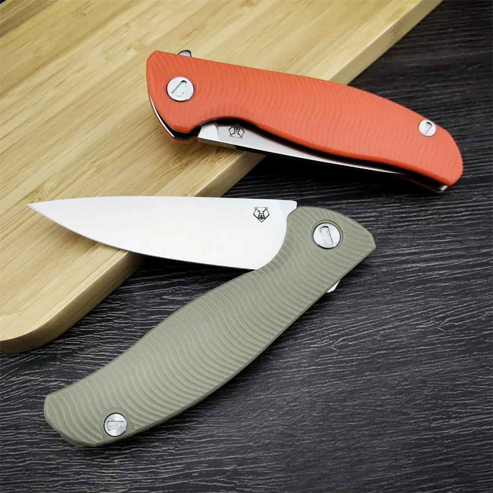 Shirogorov Folding Pocket Knife High Quality D2 Blade Nylon Fiber Handle Outdoor Survival Hunting Cutting Camping Tools