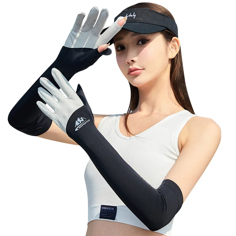 Summer Hand Sleeves Cuff Women Driving UV Protection Men Clamshell Touch Screen Gloves Cycling Sleeve Nylon Ice Silk Arm Warmers