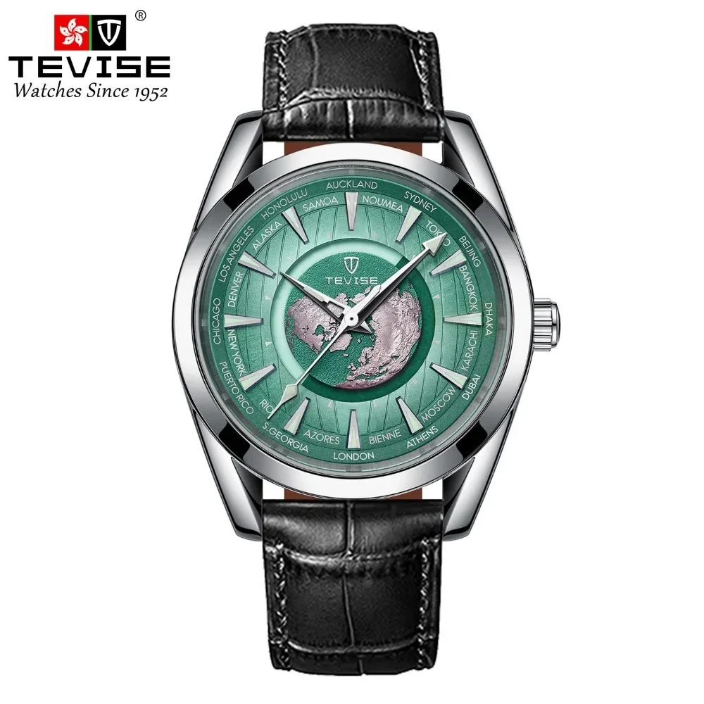 TEVISE Famous Brand Watch Tourbillon Hollow Men\'s Waterproof Luminous Mechanical Watch Business Sports Leather Watch Man