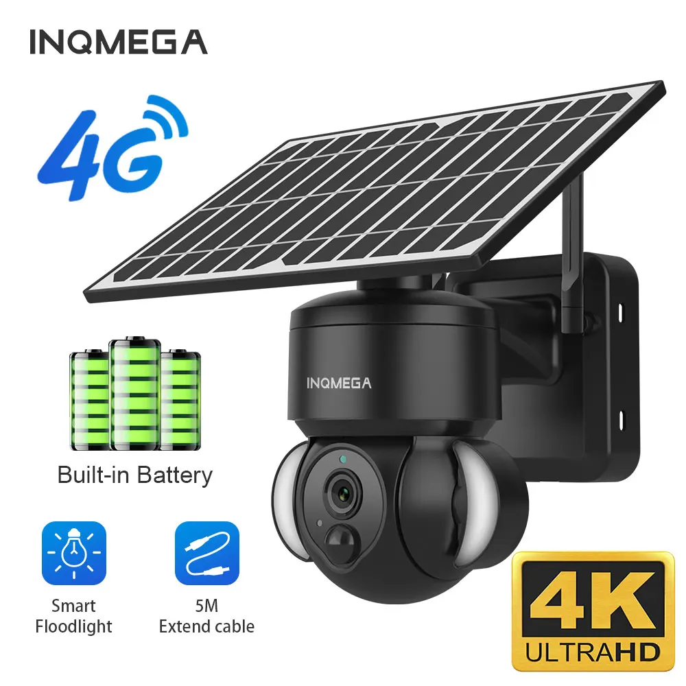 

4K 8MP Outdoor Camera 4G sim Built-in Battery 8MP Solar Wireless Security IP Camera PIR Human Motion Speed Dome Surveillance Cam