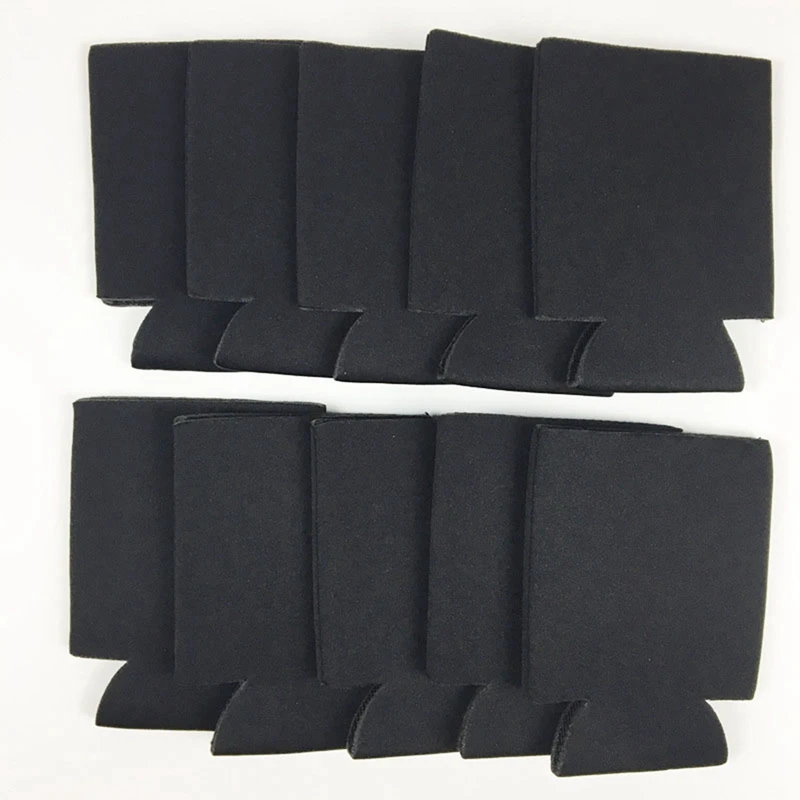 Imagem -04 - Neoprene Cerveja Pode Refrigerador Bebida Cup Garrafa Manga Isolador Envoltório Capa Nova Preto 50 Pcs