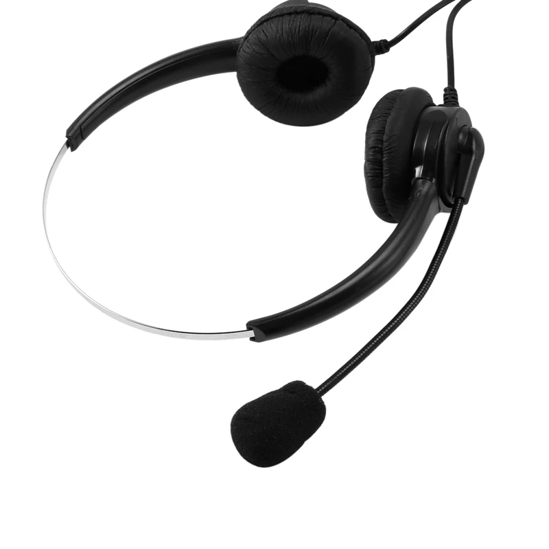 8X VH500D RJ9 Bilateral Headphone Hands-Free Call Center Noise Cancelling Corded With Adjustable Mic For Telephone Set