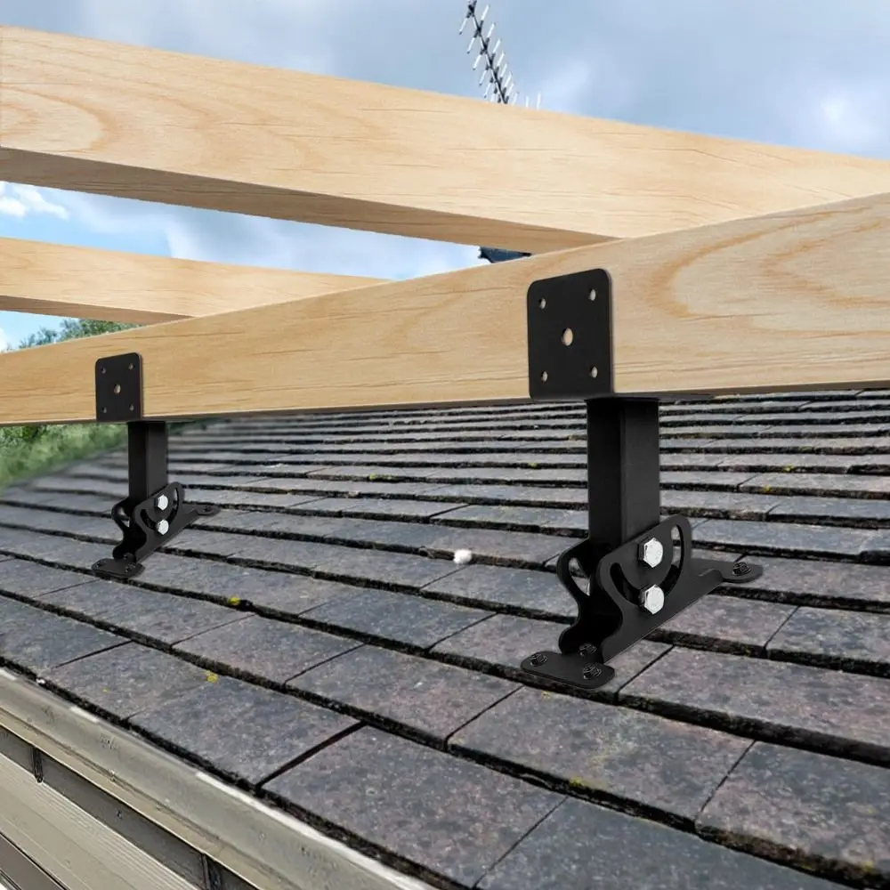 

304 Stainless Steel Pergola Roof Riser Beam Bracket Adjustable Flexible Mount Terrace Riser Beam Frame Kit Corrosion Resistance