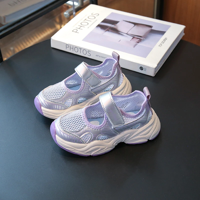 

Children Mesh Breathable Chunky Sneakers Toddler Girls Hollow Casual Sport Sandals Shoes TPR Tennis Kids Shoes 7-16 Years Summer