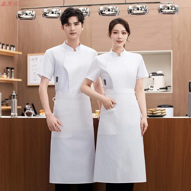 Zomer dun ademend koksjack met korte mouwen voor bakkers, caterers, hotels, restaurants, cafés en keukens