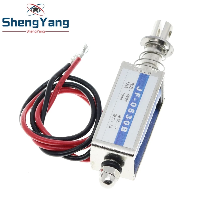 TZT JF-0530B تيار مستمر 6 فولت 12 فولت 24 فولت دفع وسحب نوع gangbei-0530B إطار مفتوح مغناطيس كهربائي قوة حفظ 5N السفر 10 مللي متر الملف اللولبي الخطي