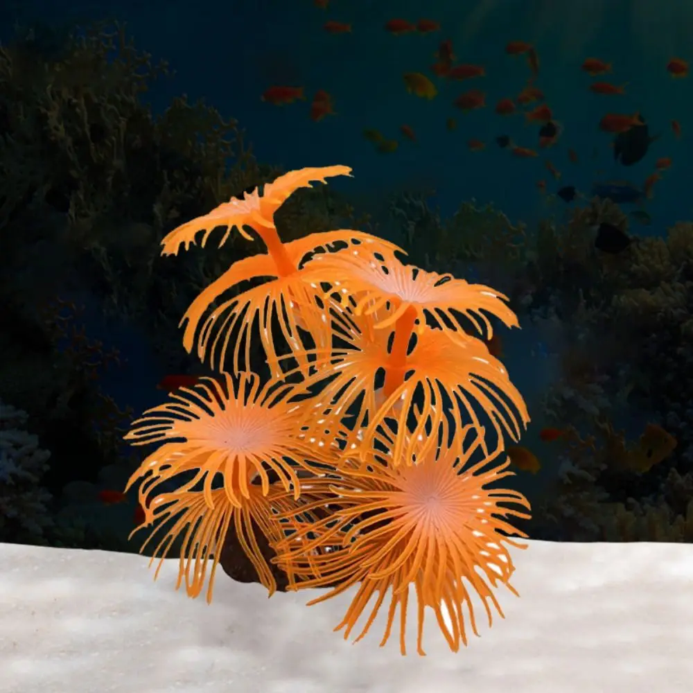 Decorative Artificial Coral Simulation Silicone Fish Tank Water Grass Soft Fake Coral Plant Fake Underwater Coral Landscape