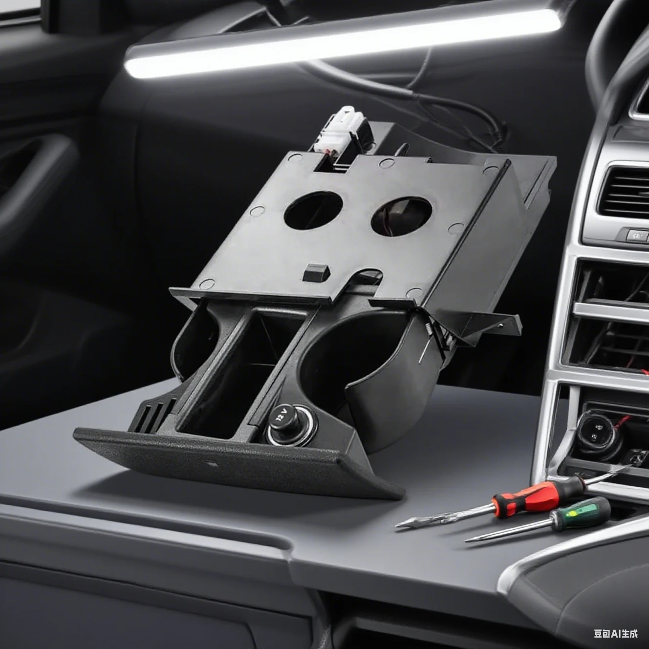 

Dashboard Drinks Holder For Right-hand Drive For Transporter T5 7H285860130T - Black/Gray Accesorios Para Auto Easy To Use