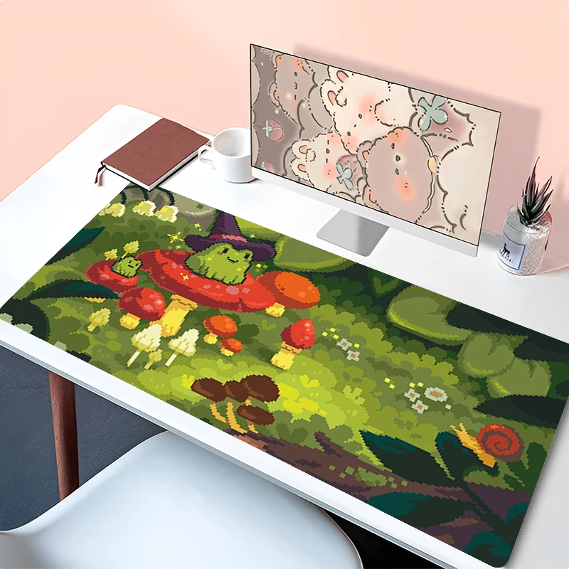 

Mouse Pad PC Accessories Keyboard Pad Office Desk Mat Cartoon Anime Mousepad Natural Rubber Anti Slip Gaming Frog Extended Pad