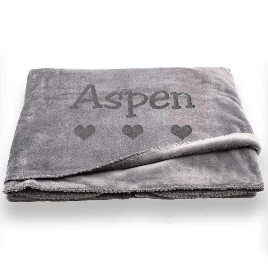 Personalized Dog Blanket Gray or Beige Extra Large